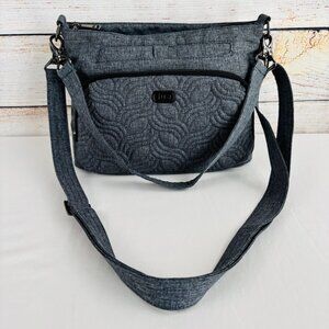 Lug Samba Quilted Gray Crossbody Textured Cloth Design